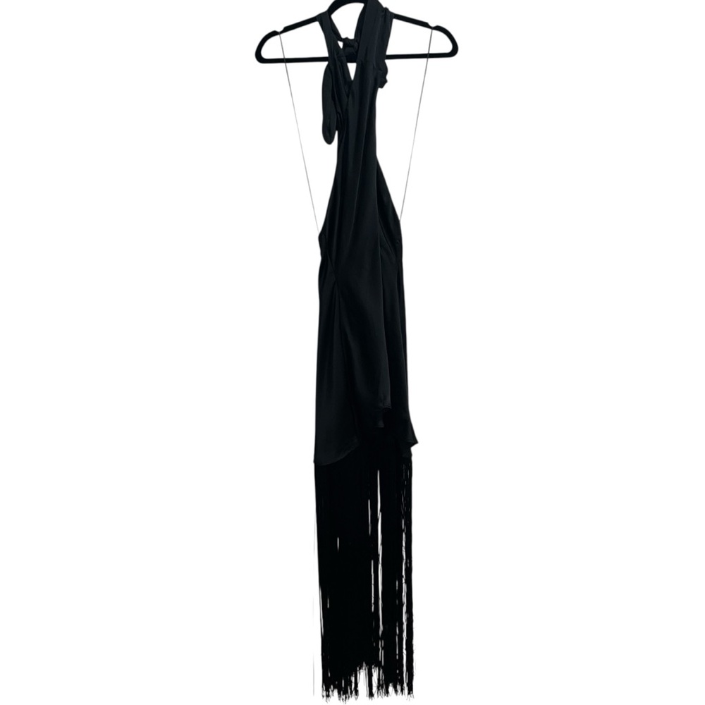Show Me Your MuMu Black Fringe Halter Maxi Dress - Picture 3 of 12